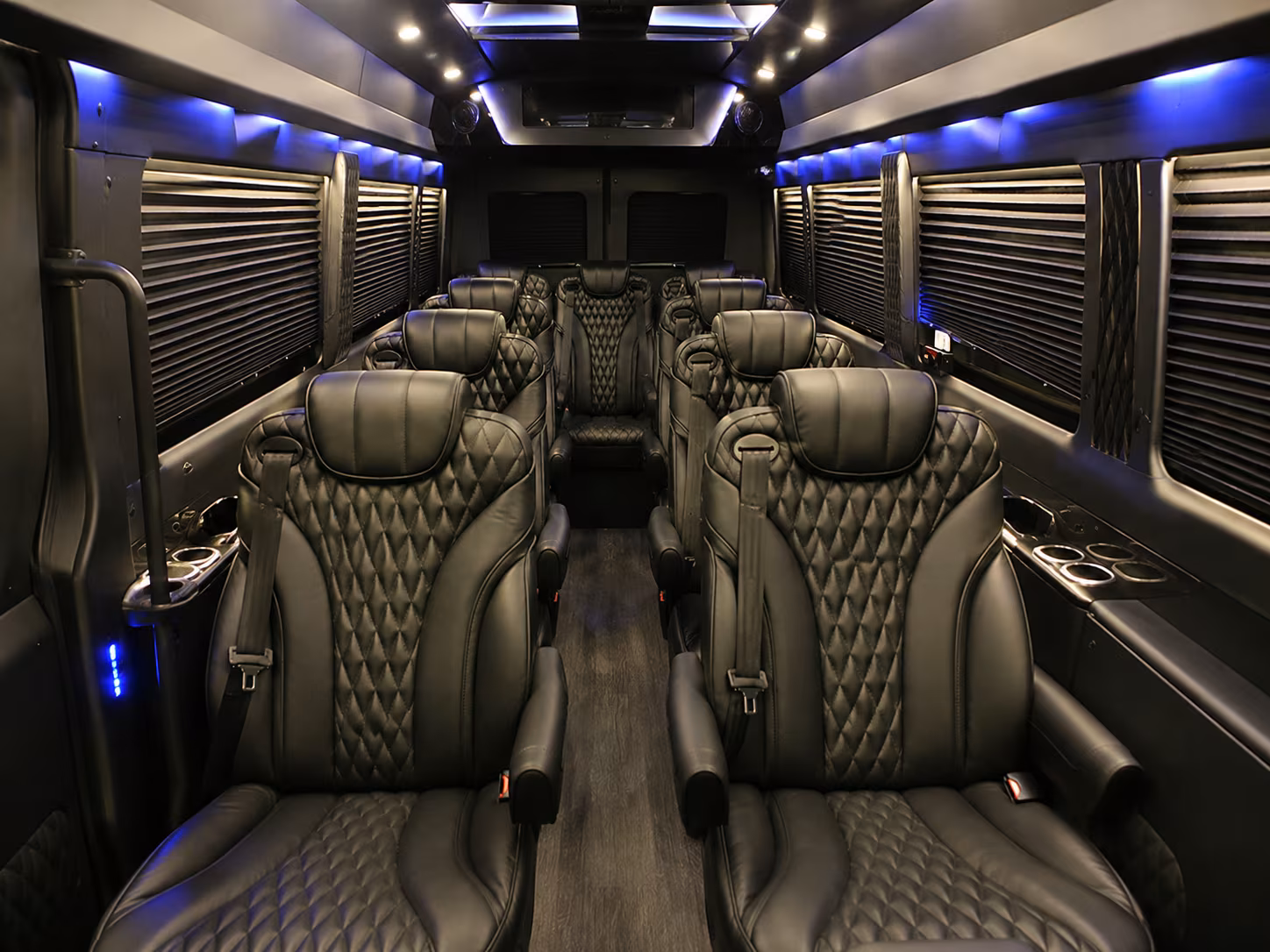 bridal party sprinter vans and minibuses for getting ready pickups