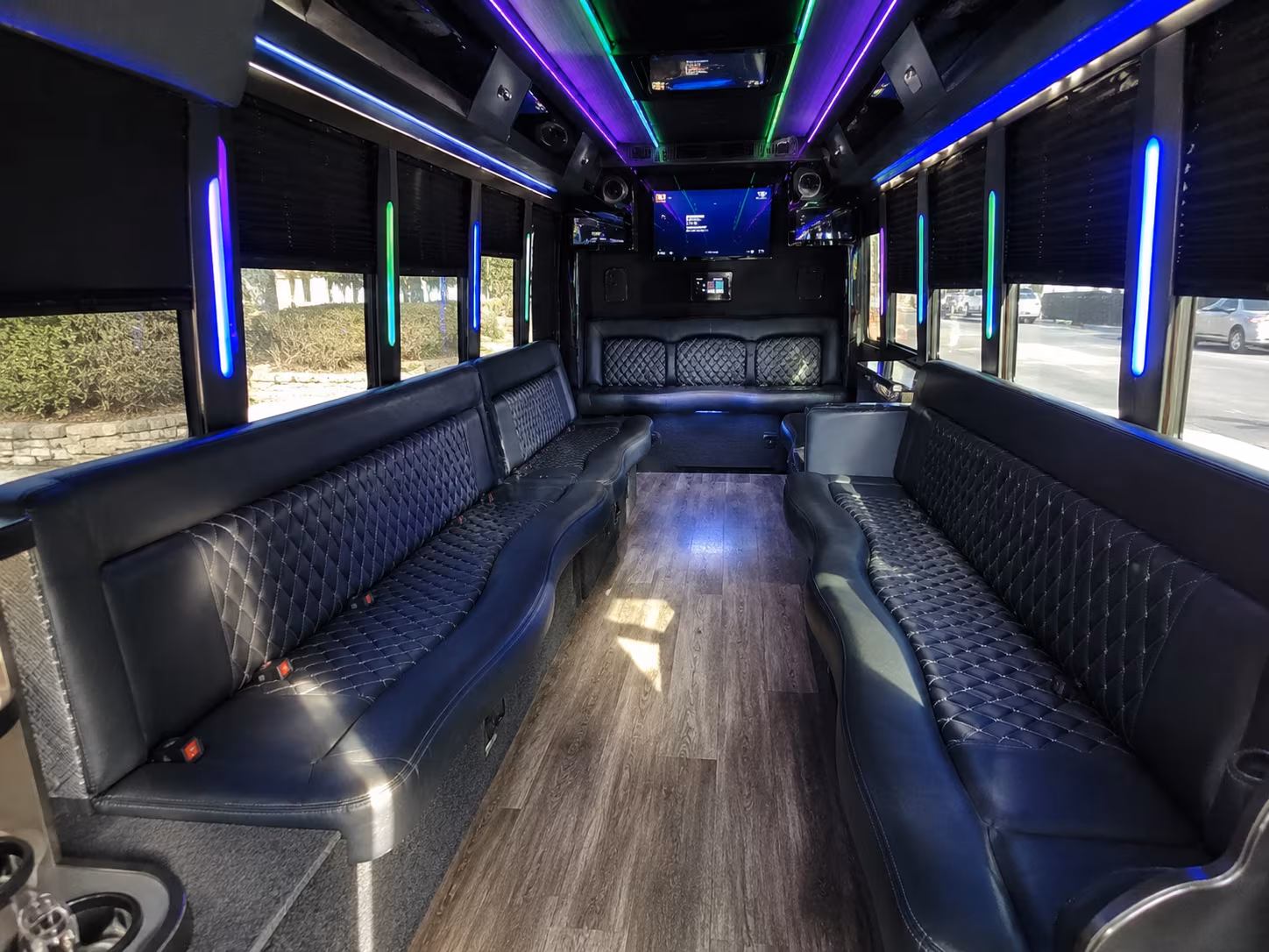gardena 15 passenger party bus interior